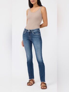 Silver Jeans Most Wanted Women's High-Rise Slim Straight Jeans - Blue